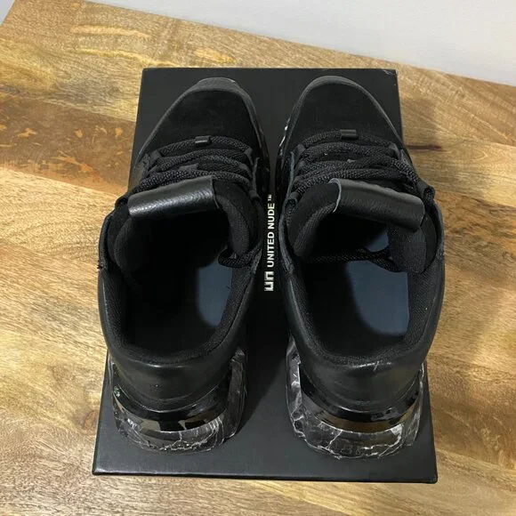 United Nude Space Kick Jet Lo, Black Marble Sneakers - Lightly Worn
